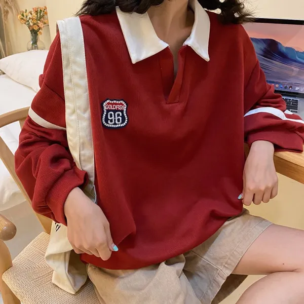레니몰 와이드 루즈핏 맨투맨 여성 봄가을 얇은 OVERSIZE 상의 긴 소매 CEC 소금 계 코트 트렌드 INS