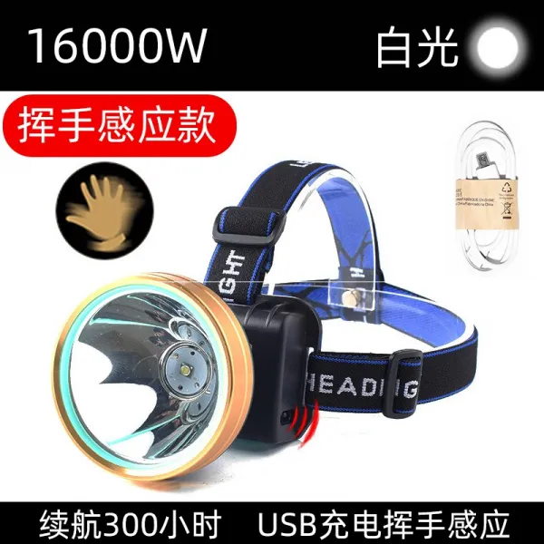 숏 전기와 동질 파워 LED 감응 광석 등 밤낚시 물고기, 1600W 백광 항속 300 시간 휘
