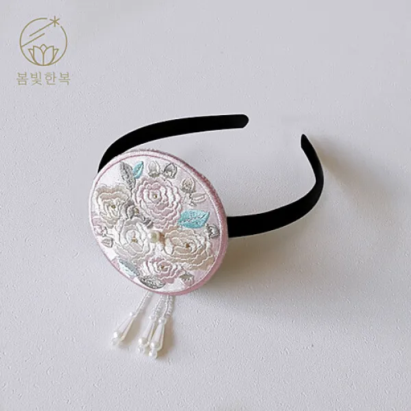  봄빛한복 꽃가람 한복 머리띠