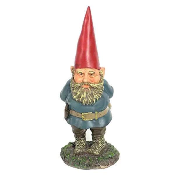 NMT Sunnydaze Garden Gnome Gus The Original 야외 잔디밭 동상 높이 9.5 인치 - P019300W5W7IGA9, 기본