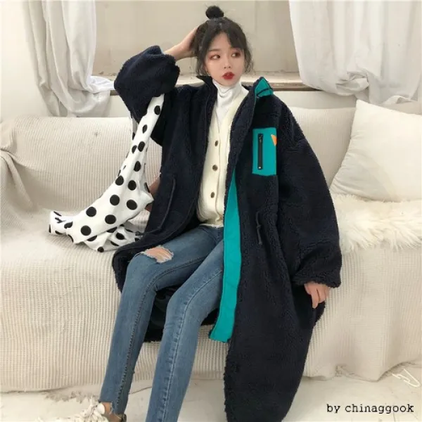 별도표기 램스울 중롱 점퍼 외투 후드 허리 조임