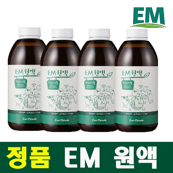 에버미라클 [공식판매] 정품 EM 원액 500ml, 4개