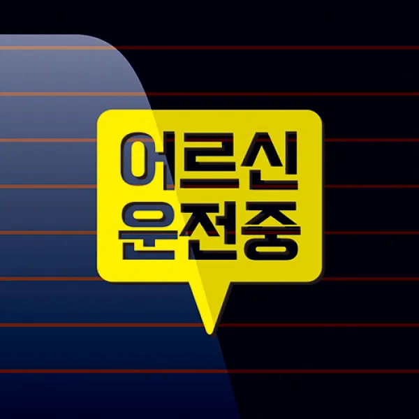 캐찹 자동차스티커 말풍선 어르신운전중_05, 1개, 노란색