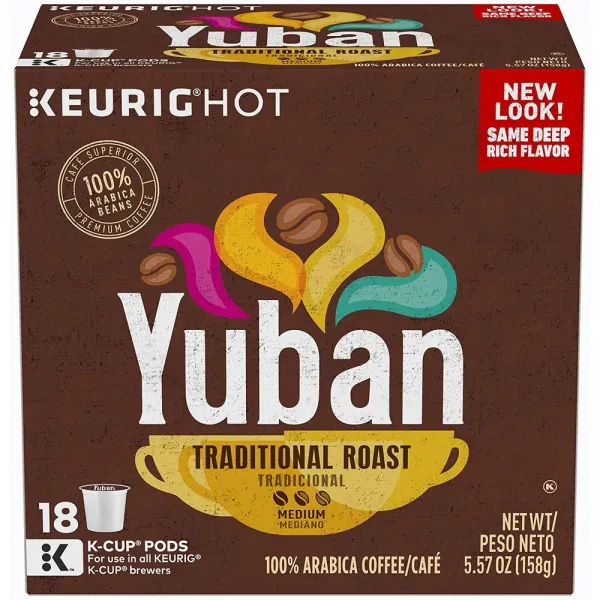 Yuban 전통적인 로스트 큐리그 K컵 커피 포드 (72개 18 4상자), 선택, 상세설명참조