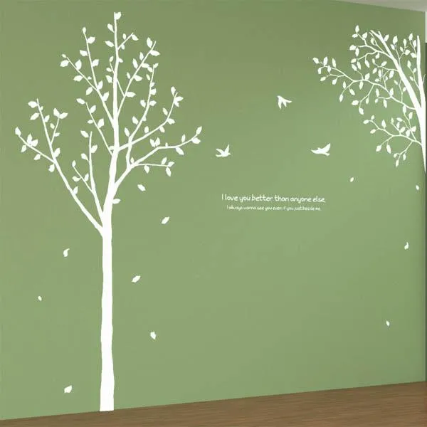 Dc 그래픽스티커 Im721 새들이쉬다가는행복한나무 올화이트