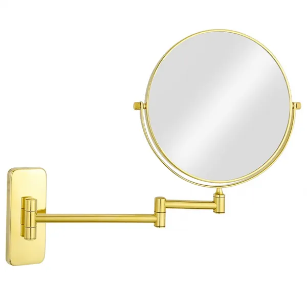 Gurun 8 Inch 골동품 양면 벽 탑재 화장하다 거울 로 그 수치 Magnification Gold 끝내 M1406j 8in 5x 8in 5x|chrome Finish