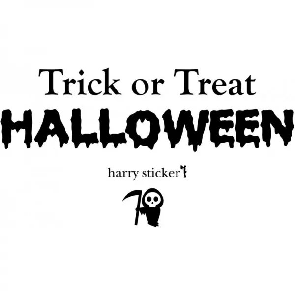 HARRY STICKER 벽 스티커 붙여 벗길 전사 식 액땜 (trick-or-trat) 블랙 M 약 45cm × 45cm
