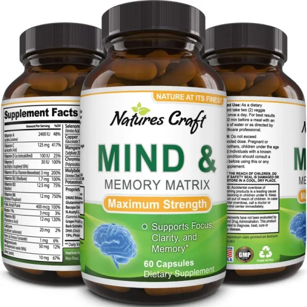 마음과 기억 증진 보충 교재 두뇌 승압기 nootropic 환약은 초점 농도 명확성을 개량합니다 정신 성과, 1