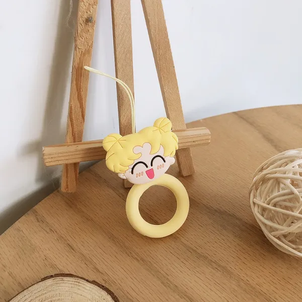 입체 두꺼운 실리콘 핸드폰 반지 링 애니메이션 짧은 줄 건 열쇠걸이 충격흡수 래빗 다이노스 아니 끊기다 1 핸드폰 반지 링 미소녀