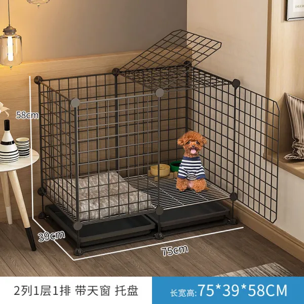 Jun.03 40번 강아지 우리 소형견 실내 애완견 테디코키 접이식 펜스 개집 화장실 구분분리하다Z, 일반 금액 [업그레이드 보강 버튼 + 개 롱], 8_