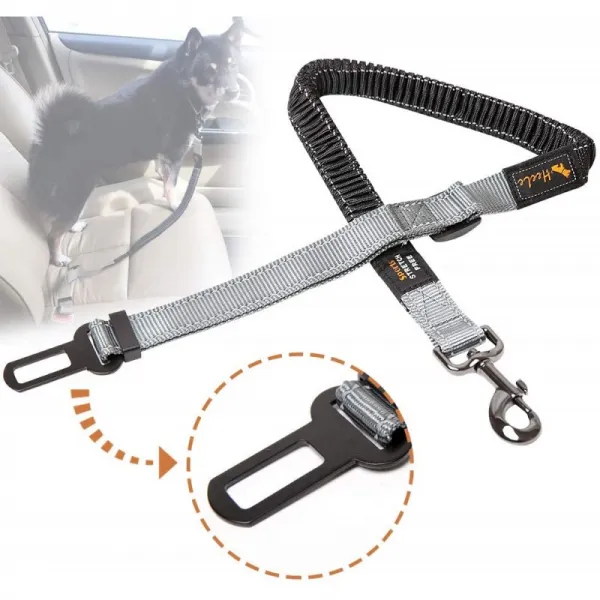 happypet 강아지 안전 벨트 중형 대형 강아지의 자동차에 맞게 조정 가능한 이중 안전 볼트 후크 및 자동차 용 탄성 강아지 안, 단일옵션