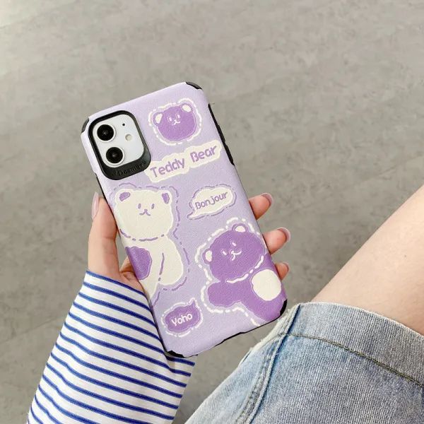 애니메이션 큐트 곰돌이 명주실 가죽 무늬 화웨이 MATE30PRO 핸드폰케이스 풀팩토리 P30PRO 소프트쉘 실리콘 트렌드