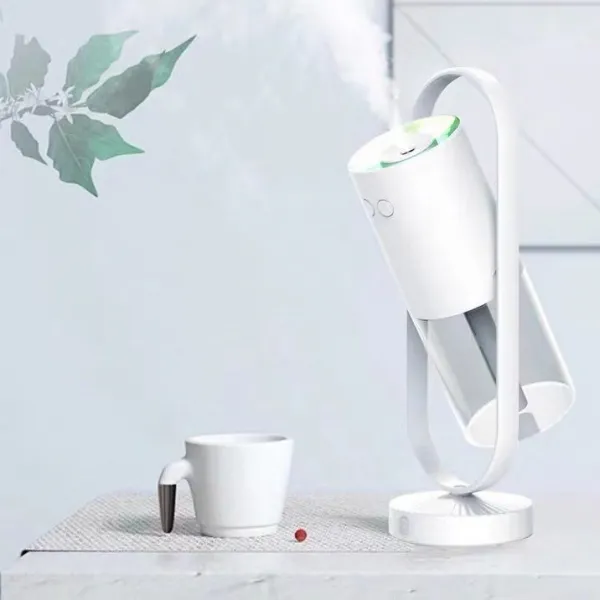Kiboer 미니 가습기 초음파 무소음 휴대용 무드등 대용량 핑크+화이USB 충전, 025화이트