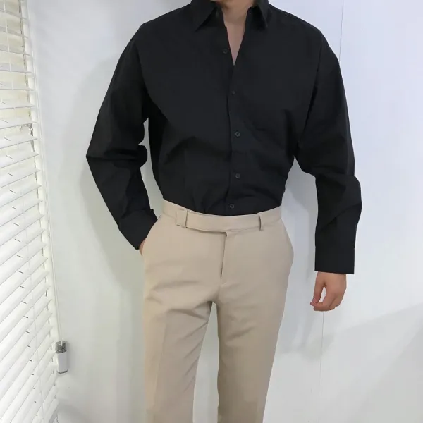 아르페 남자 가을 겨울 오버핏 코튼 무지셔츠 남방