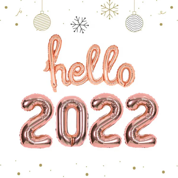 [평일3시이전 당일출고] 헬로 2022 해피뉴이어 풍선세트 /새해파티 신년회 송년회 연말파티 은박풍선 망년회 홈파티 새해맞이, 헬로로골+2022로골(중)