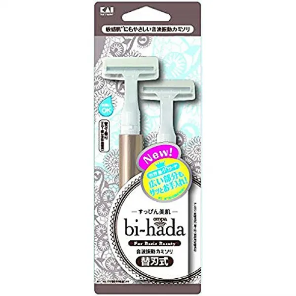 조개 bi-hada(비하다) ompa T 홀더 교체 날 2개 부착 1개 (x 1) 貝印 bi-hada(ビハダ) ompa T ホルダー替刃2ヶ付 1個 (x 1)