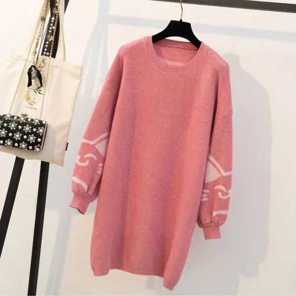  제로의옷장 고양이소매 라운드 니트티 Be0918n14