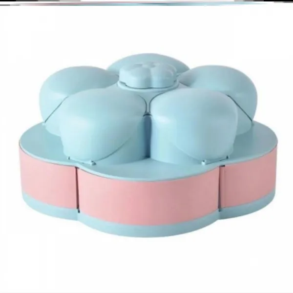 세븐틴 회전케이스 구다 청도 편지가 편지를 띄우다 발병률이 실내 XGF 독창적 더블레이어 스핀들 그릇 접시 가정용 엠오이칼, O87-S- 블루