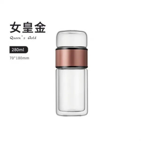 찻잔에 찻물을 타서 이중 유리잔을 분리하다., 퀸 골드 - 280ml