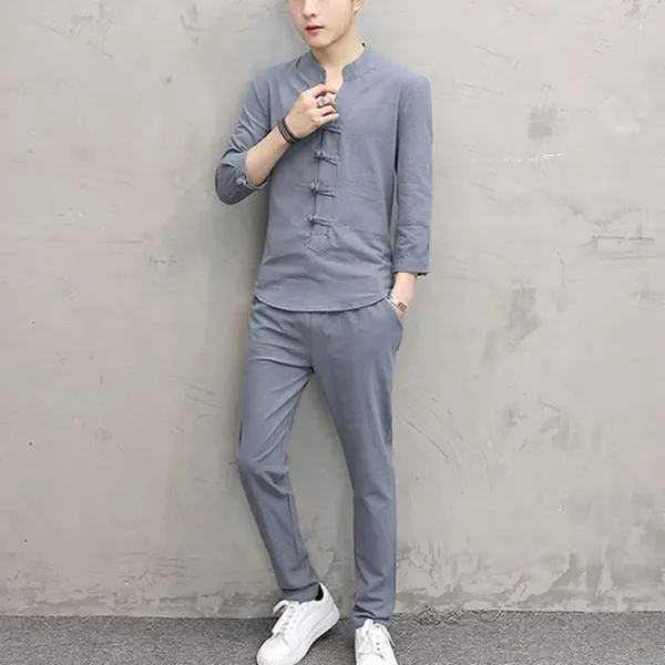 모리아 린넨 여름 남성 반팔 투피스 Lyac