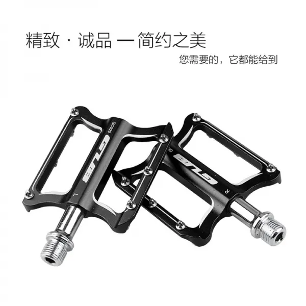 MTB 미니벨로 로드 경량 자전거 페달 구부 자전거 알루미늄 발판 GC020 베어링페일린 산악자전거 미끄럼 방지 발차, 01 티타늄색