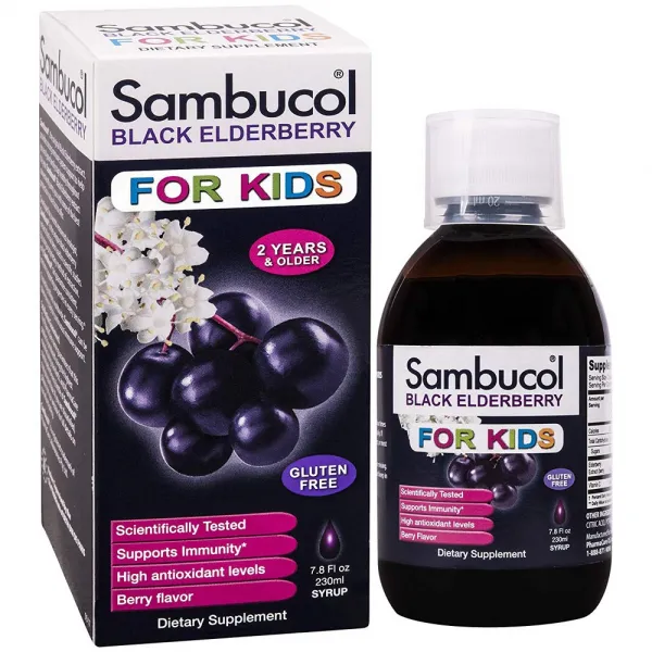 삼부콜 Sambucol 어린이 키즈 블랙 엘더베리 시럽, 230ml, 1개