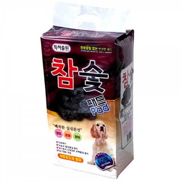 강아지 참숯 패드 배변 유도제 함유 강력 흡수 50매 반려동물 애완용품 배설 젤리효과 소변, 1개