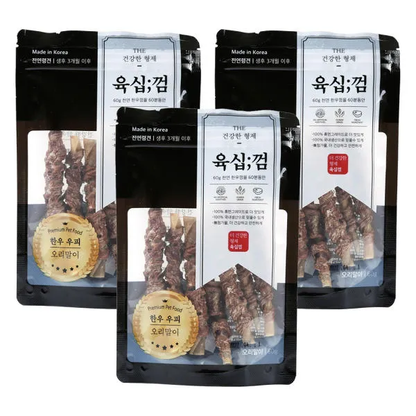 THE 건강한형제 독 육십껌 오리말이 60g, 3개