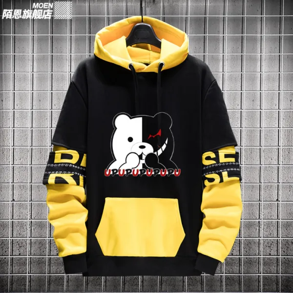 노멜마켓 총알 논함 깨지다 흑백 곰 총탄 논박 주변 문자 옷 남성 같은스타일 후드