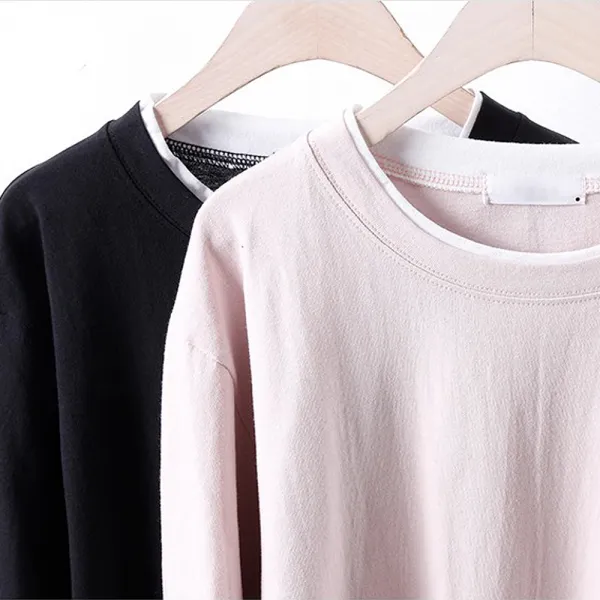 시드마켓 이중 라운드 박시 긴팔티 Sid671 빅사이즈 여성의류