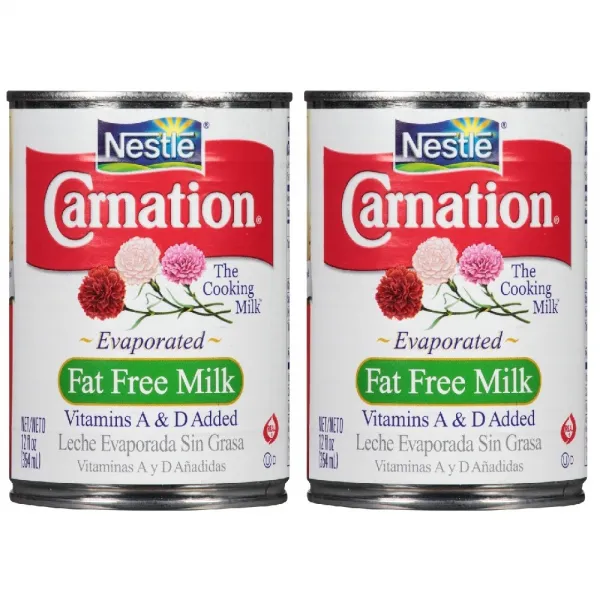 Nestle 네슬레 카네이션 무지방 연유 Carnation Evaporated Milk Fat Free 12oz(354ml) 2팩, 1개