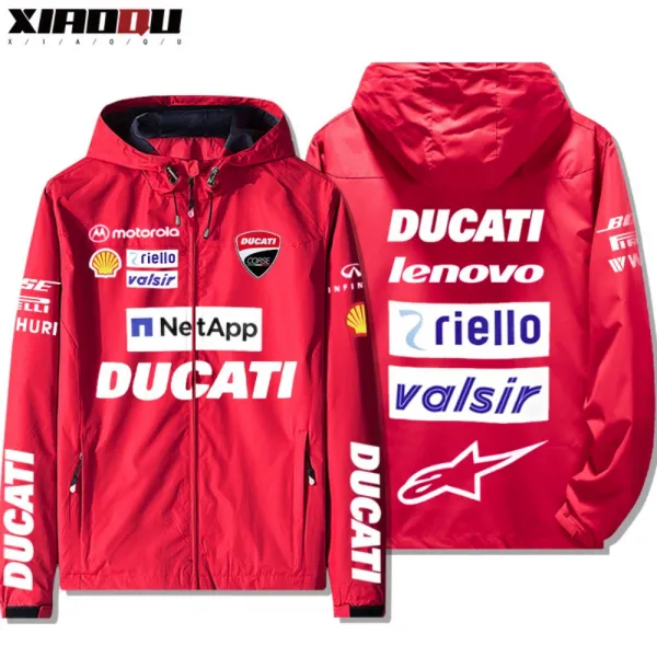 DUCATI 두가티 바이크 오토바이 기모 바람막이 자켓 라이더 레이싱 옷 의류, 붉은색