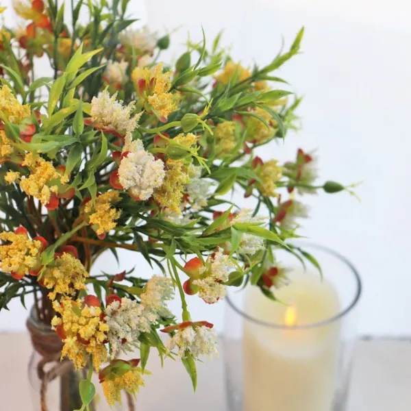 봉주르소소 봄을 머금은 들꽃 한 다발 여섯대 실크플라워 인테리어조화 들꽃 한다발