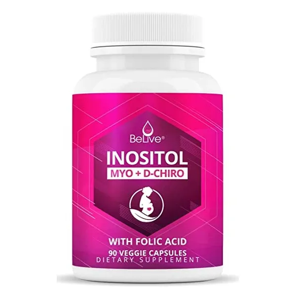 Myo-Inositol & D-Chiro Inositol Capsules with Folic Acid 가장 최적의 40 : 1 비율 호르몬 균형 여성을위한 난소 기능 지원-3