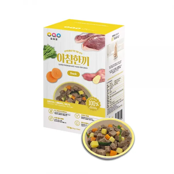 오아오 아침한끼 수제 오리 고구마 화식 사료 1.2kg