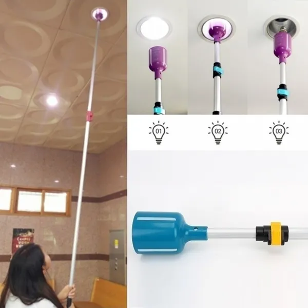 혀누닷컴 아이디어온 등가리 전구 교체기 전등 교환기 전구갈기 높은위치 전등 쉽게 교체하는기계, 등가리+장대3m