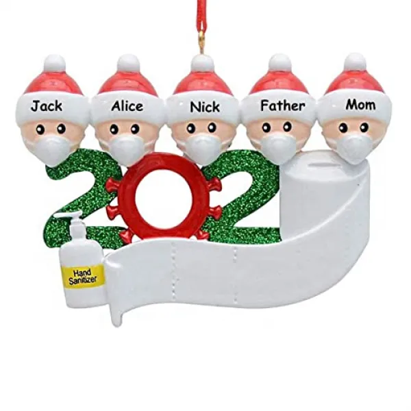 격리 생존자 장식 격리 된 크리스마스 장식 2020 격리 가족 크리스마스 장식 파티 장식 선물 맞춤 선물 맞춤 크리스마스 5 가족 구성원 5 Family Members 5 Family Members