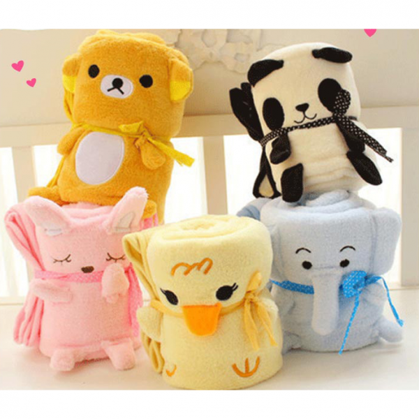 따듯 감촉이좋은 폭신폭신 캐릭터무릎담요 아동담요, 블루코끼리