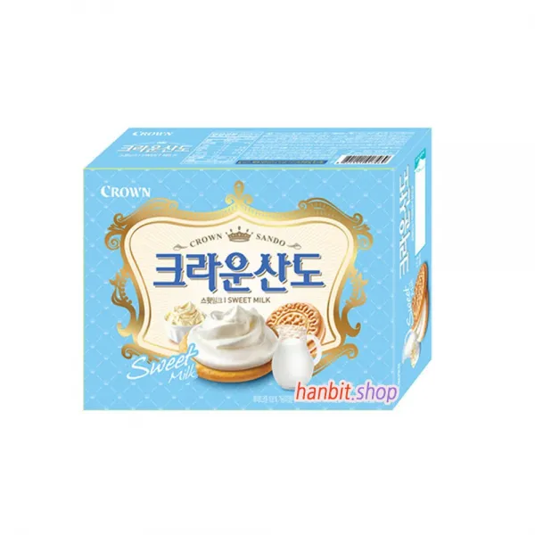 크라운 크라운산도 스윗밀크 323g 8갑 한바스 과자 간식 비스킷 단일상품