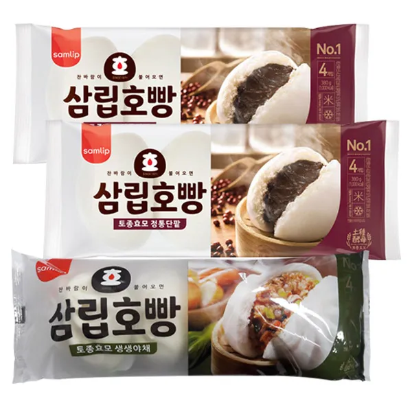 삼립 단팥호빵 2봉 + 야채호빵 1봉, 1세트, 360g