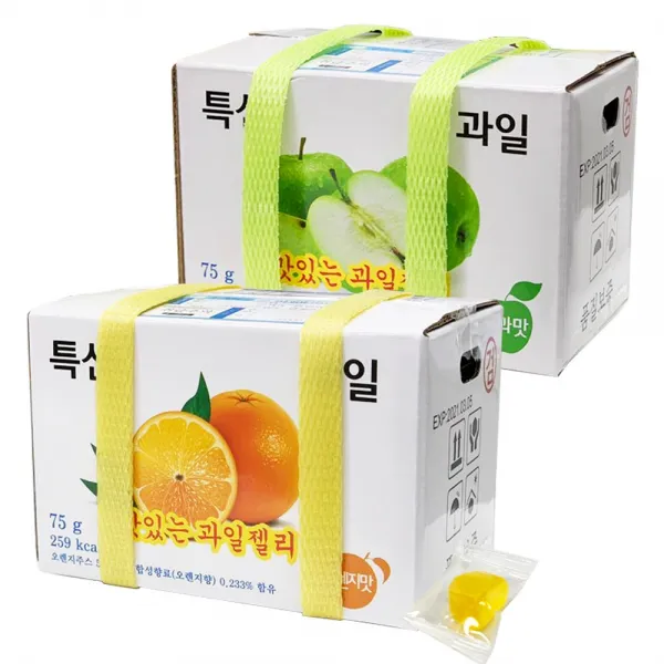 플랜비 특산 맛있는 과일 젤리 사과맛 75g 1개 + 오렌지맛, 1세트