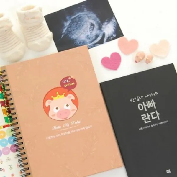[텐바이텐] 엄마아빠가 함께 들려주는 안녕 황금돼지 태교일기 SET (태교일기), 커버맞춤문구,DEAR MOMENT자석보관함, 옵션선택