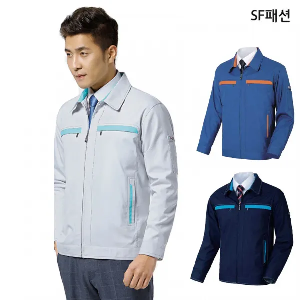 봄 여름 시원한 트로피컬 근무복 점퍼 내근직 작업복, 3XL(110), 네이비(sftb323)