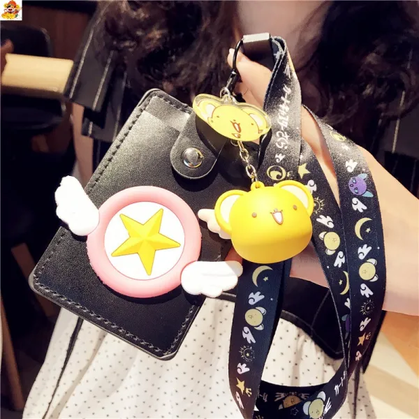 리즈너블샵 목걸이형명찰 목걸이카드케이스 픽업 유아자수원 큐트 소녀 버스 밥 카드링대 끈 카드지갑파우치 배우기 시작하다 조금