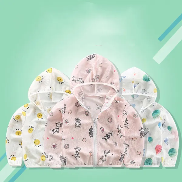 Kirahosi 여름 통기성 좋은 아동 가디건 얇은 긴팔 기능성 아동복 380호 Fr312v