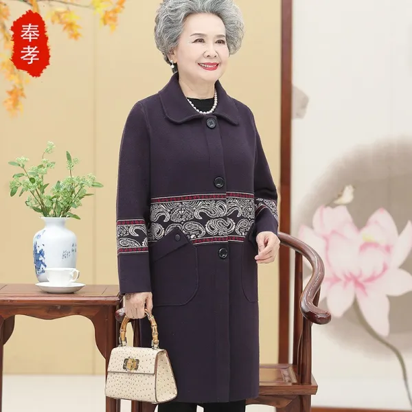 Nov.25 23번 겨울옷 엄마 하프코트 70세 노총각 부인 카디건 할머니 모직코트Z