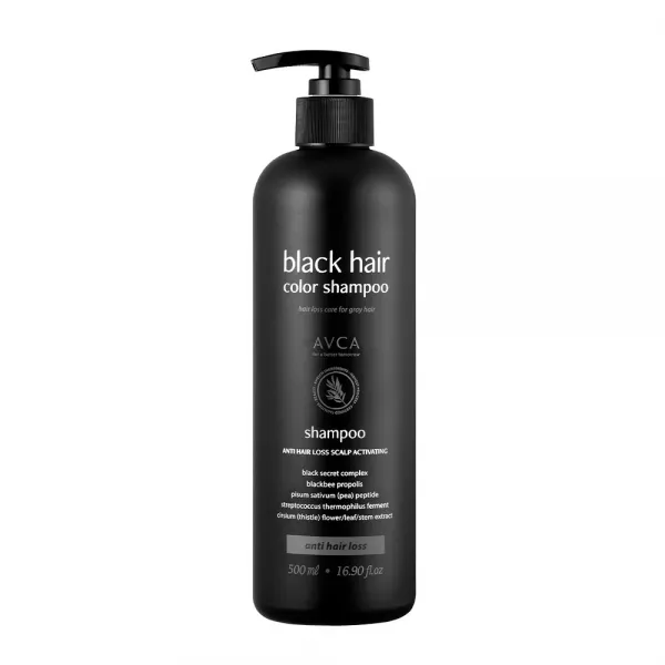 아브카 탈모기능성 블랙 헤어 컬러 새치염색샴푸, 1개, 500ml