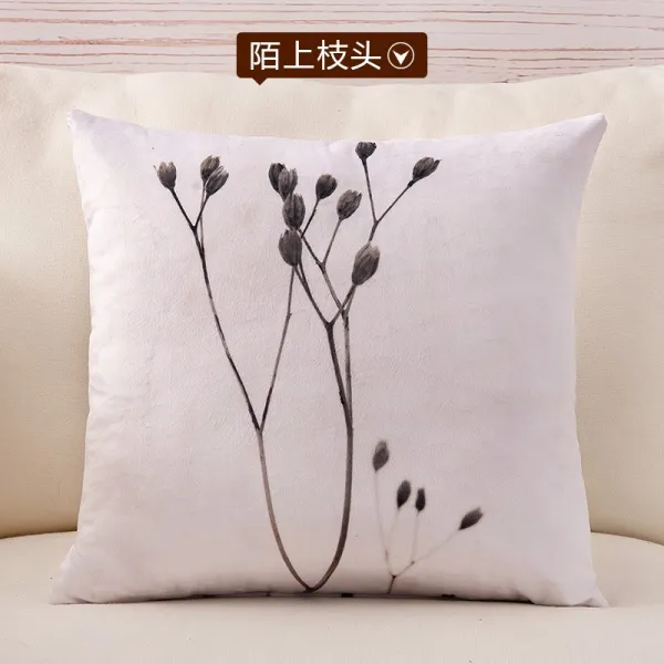 차이나 향촌 쿠션 소파 전원 사무를 보다 방복고 등받이 침대머리 차량용 심플, 45x45cm 쿠션 솜을 함유하고 있