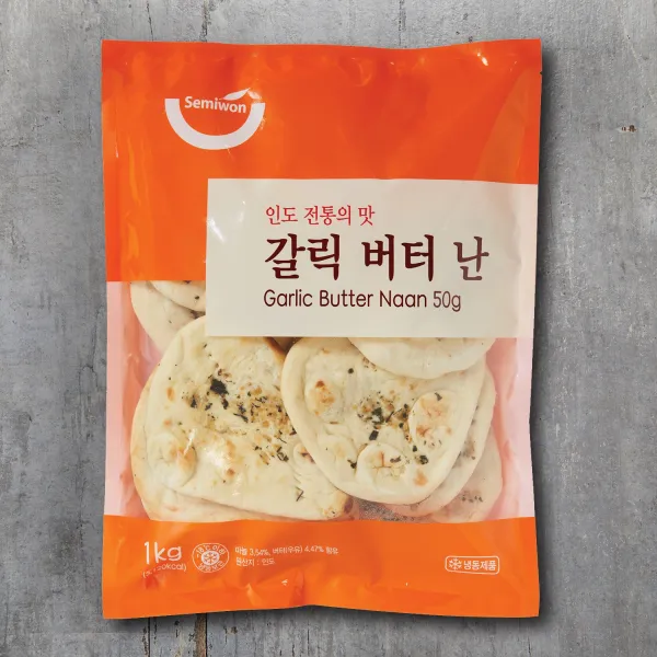 세미원푸드 인도식 갈릭버터난1kg (50g x 20개), 1kg, 1팩