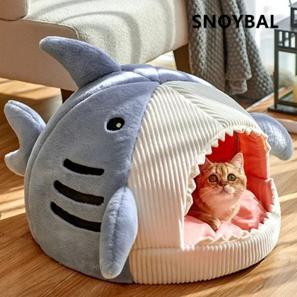 SNOYBAL 고양이 집 따듯하다 편안하다 부드러운 고양이 침대 애완 고양이 용품 고양이 숨숨집, 그레이